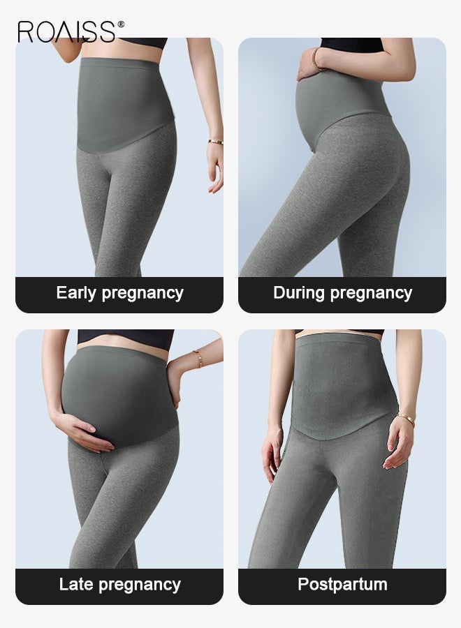 roaiss Plus Size Maternity Support Pants Maternity Leggings with Belly Support Relieve Waist Pressure Comfortable and Skin Friendly Fabric with Stretch and Non-Constricting - Image 5